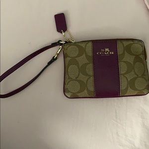 Purple Coach Wristlet